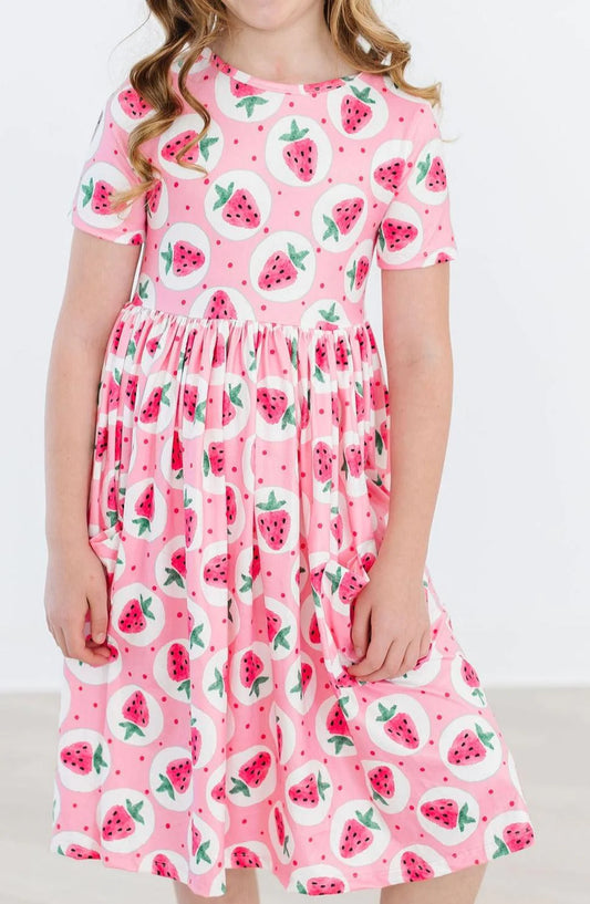 Twirl Pocket Dress Strawberry Fields