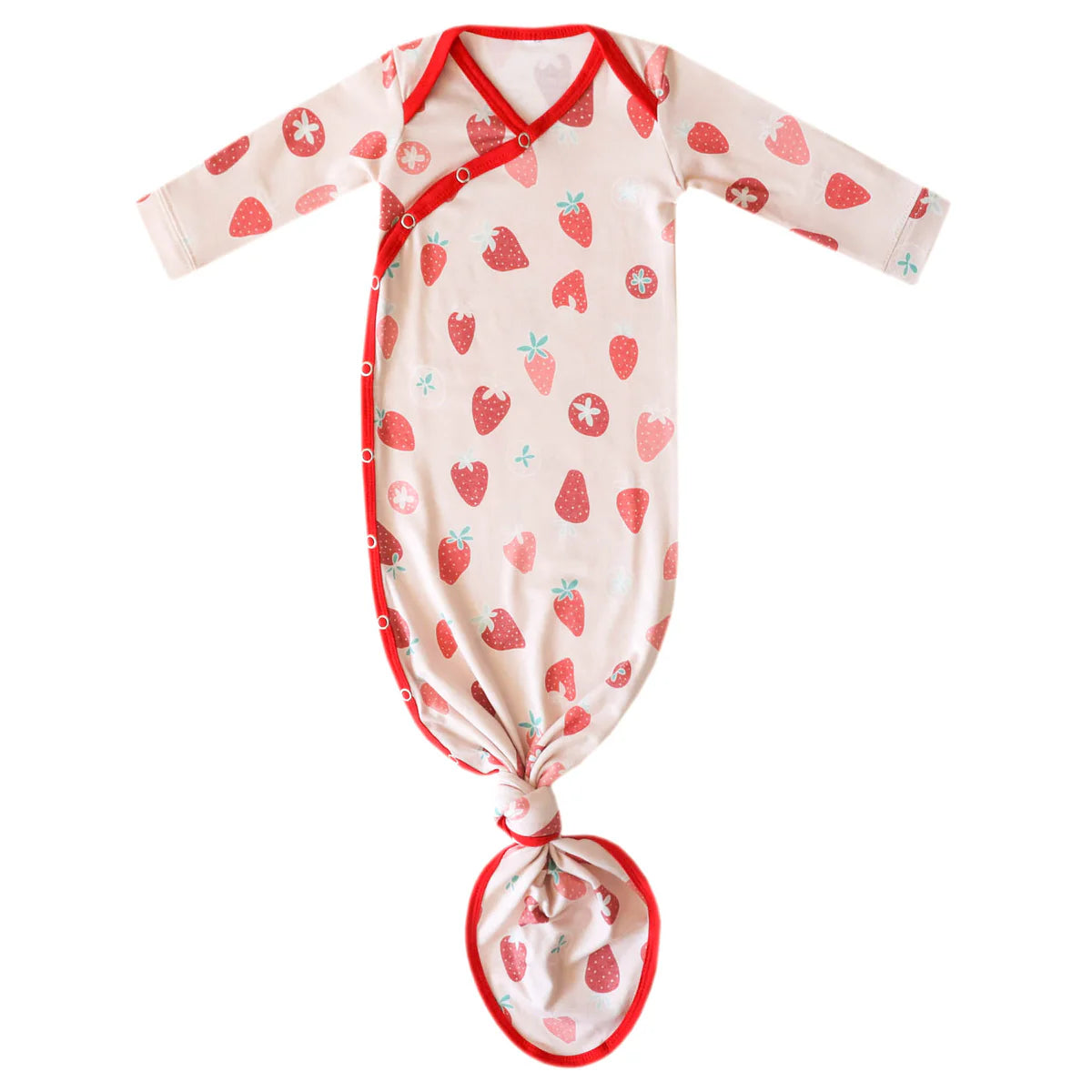 Newborn Knotted Gown Strawberry