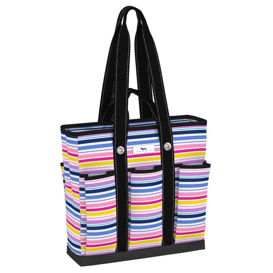 Scout Tote Rocket Pocket Stripe a Pose