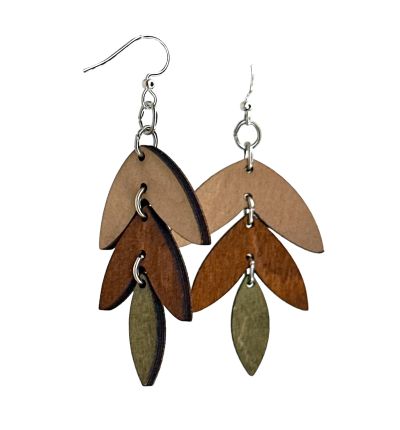 Three Piece Wood Earring