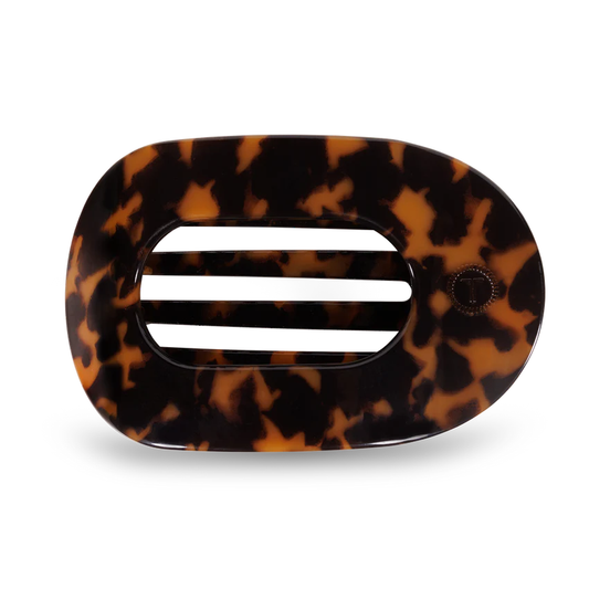 Teleties  Large Flat Round Clip Tortoise