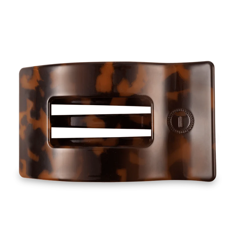 Teleties Large Flat Rectangle Hair Clip Tortoise