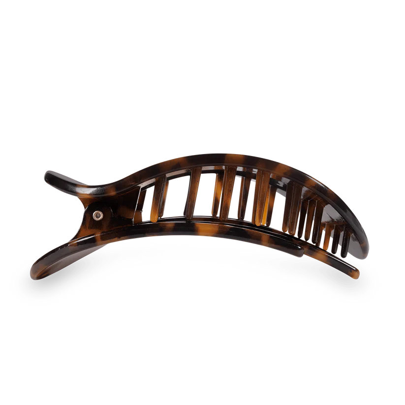 Teleties  Large Flat Round Clip Tortoise