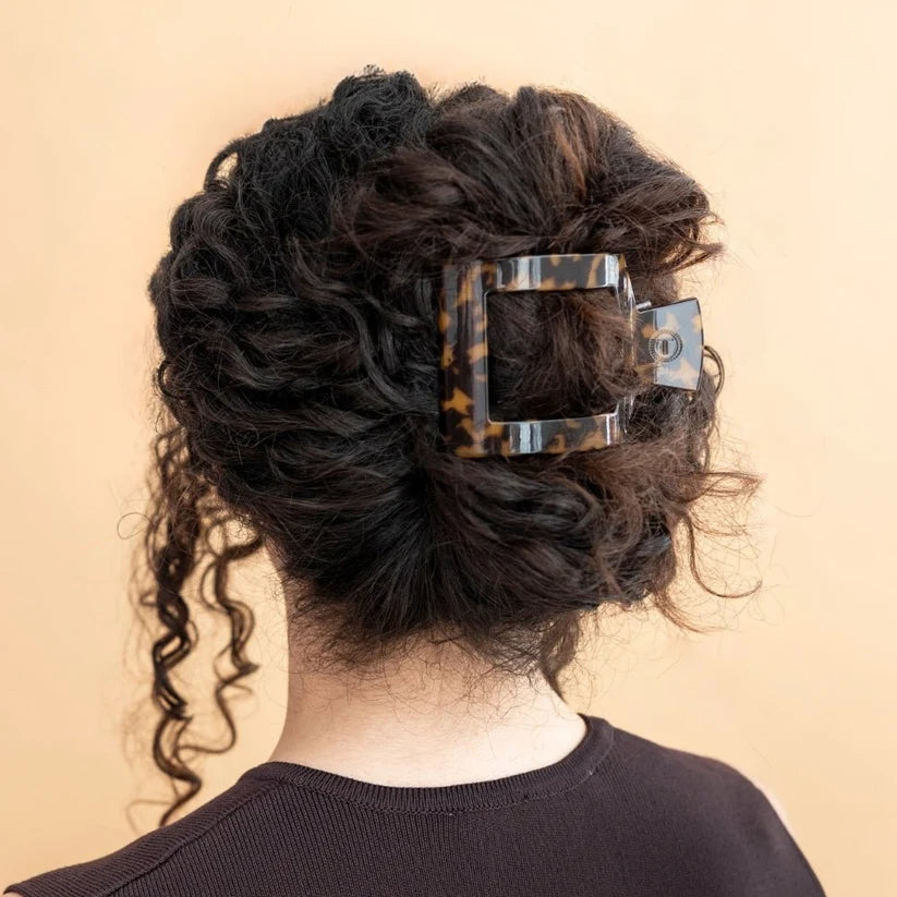 Tortoise Large Flat Square Hair Clip