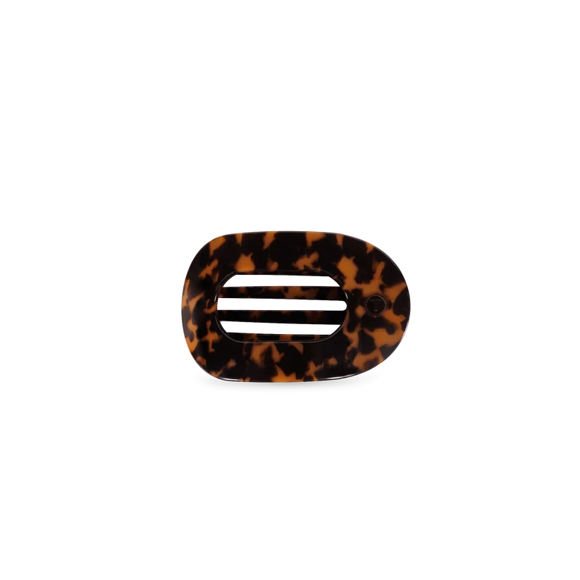 Tortoise Tiny Flat Round Hair Clip