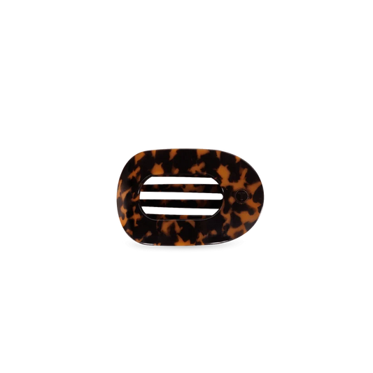 Tortoise Tiny Flat Round Hair Clip