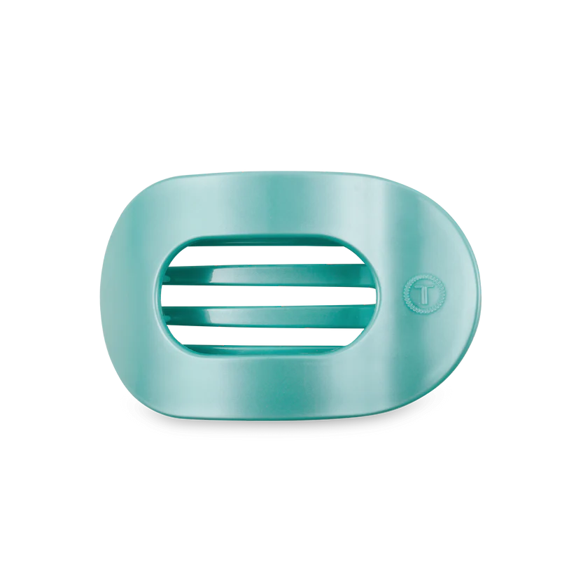 Teleties Medium Flat Round Clip Totally Turquoise