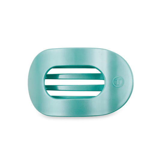 Teleties Medium Flat Round Clip Totally Turquoise