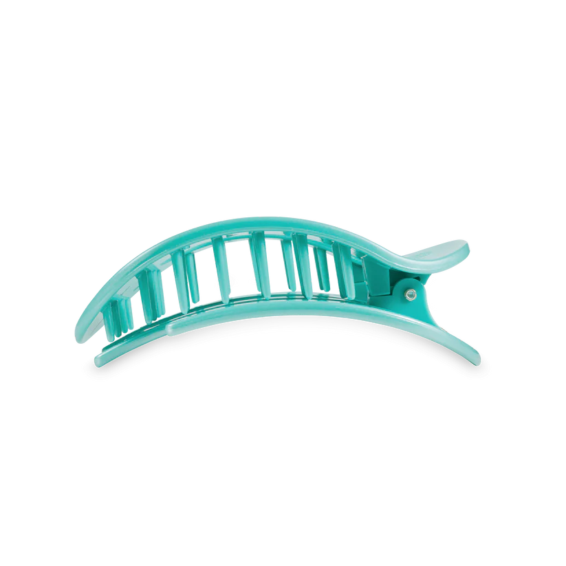 Teleties Medium Flat Round Clip Totally Turquoise