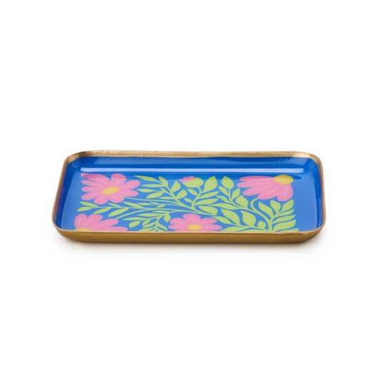Blue Medium Petal Pop Metal Trinket Tray