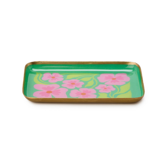 Green Medium Petal Pop Metal Trinket Tray