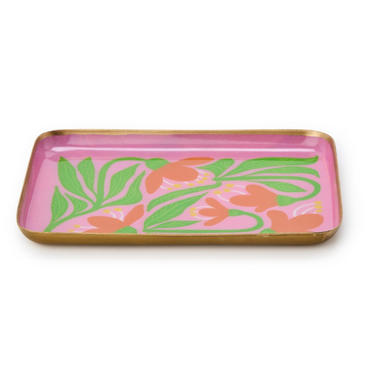 Pink Large Petal Pop Metal Trinket Tray