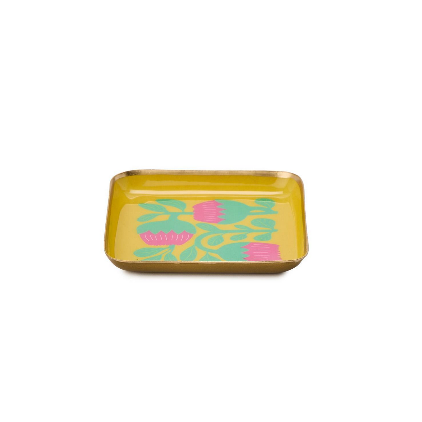Yellow Small Petal Pop Metal Trinket Tray
