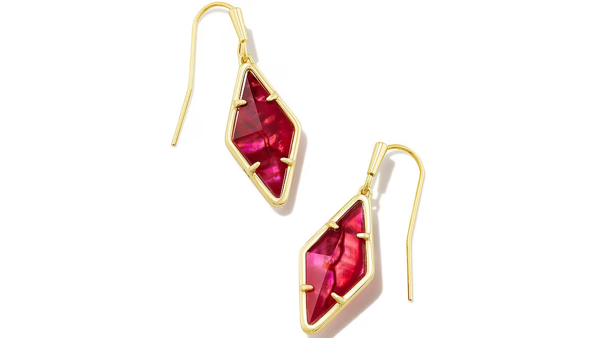 Kinsley Raspberry Gold Earrings