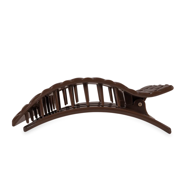 Teleties Large Flat Rectangle Hair Clip Truly Taupe Quilted