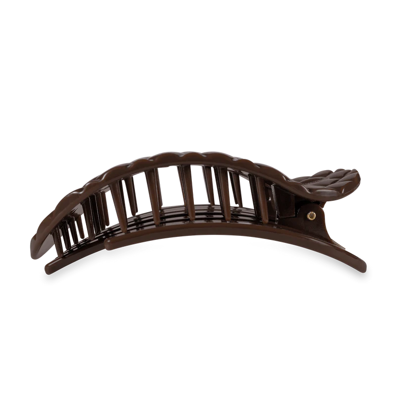 Teleties Large Flat Round Clip Truly Taupe Quilted
