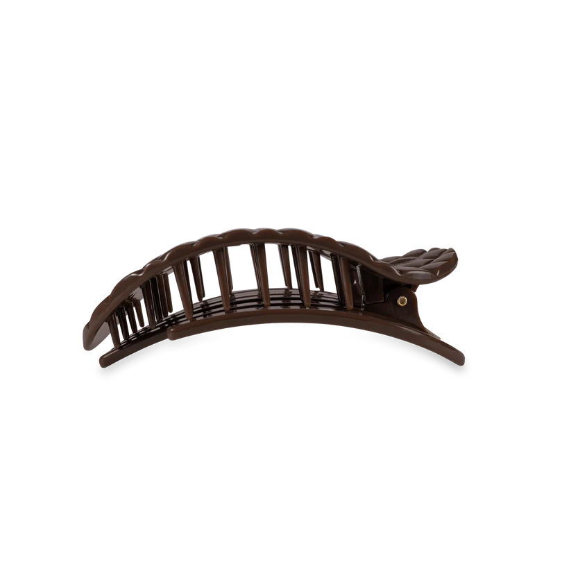 Teleties Medium Flat Round Clip Truly Taupe Quilted