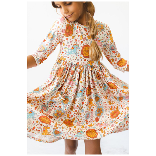 Twirl Pocket Dress Retro Unicorns