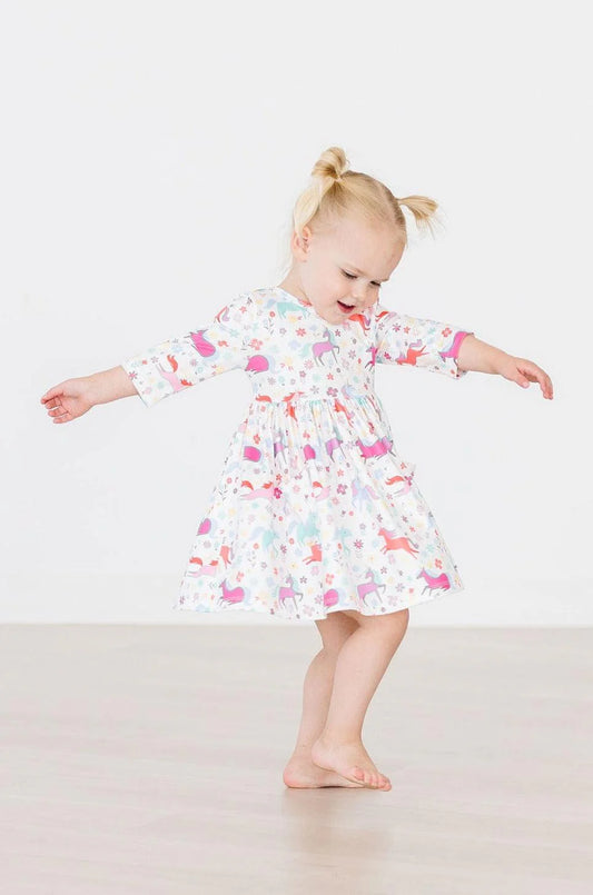 Twirl Pocket Dress Unicorn Wish