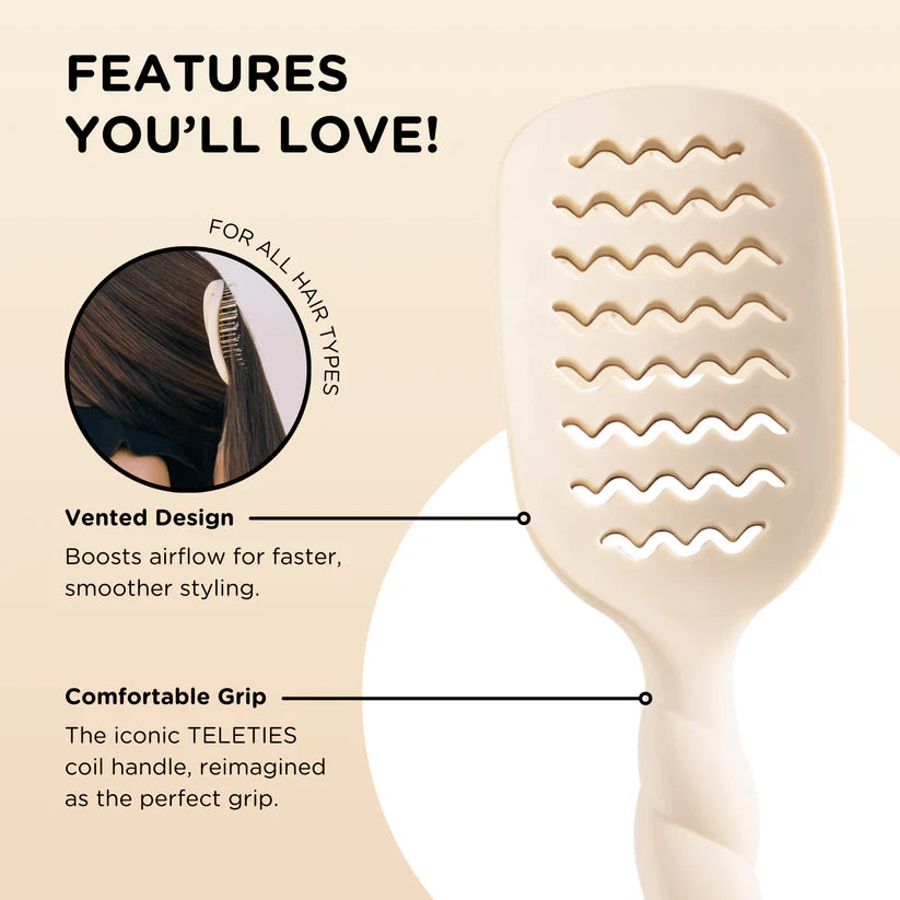 Vented Full-Size Hair Brush Tan