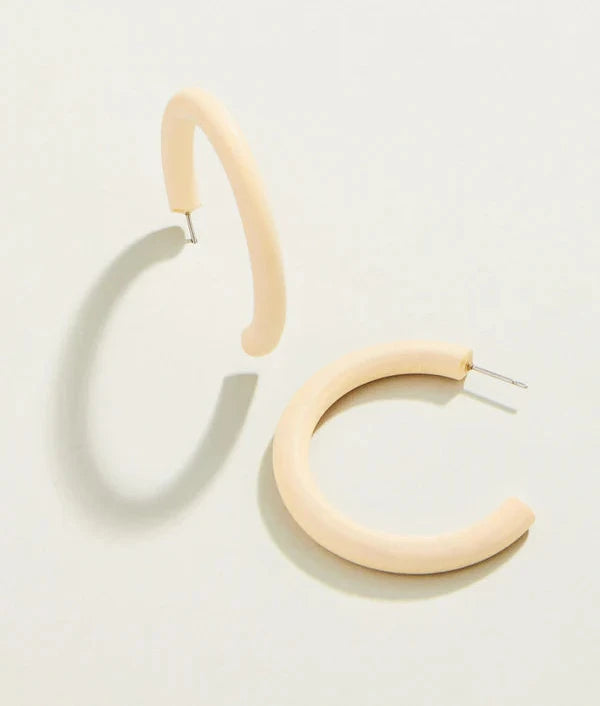 Wood Hoop Earrings Natural