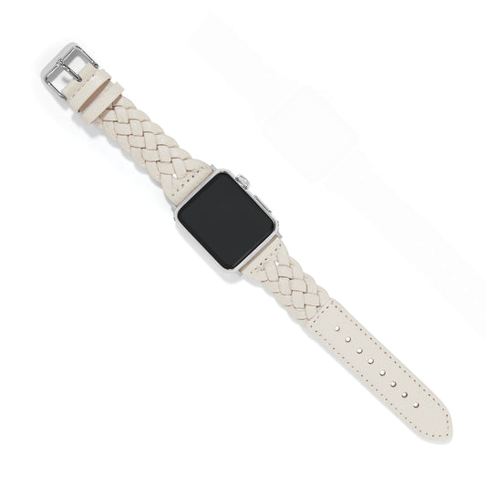 Sutton Braided Leather Watch Band Shoe White