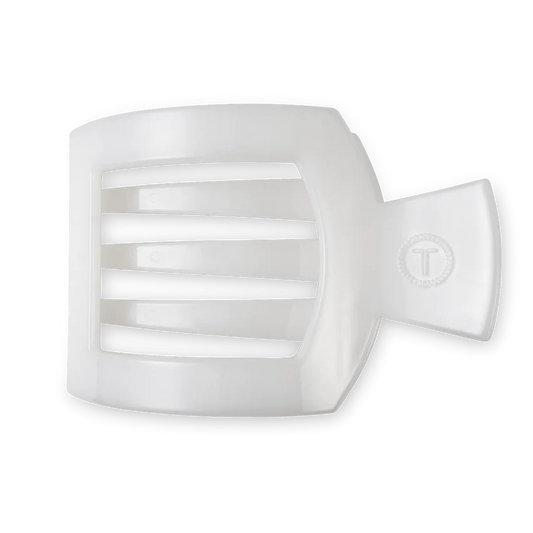 Teleties Large Flat Square Clip Coconut White