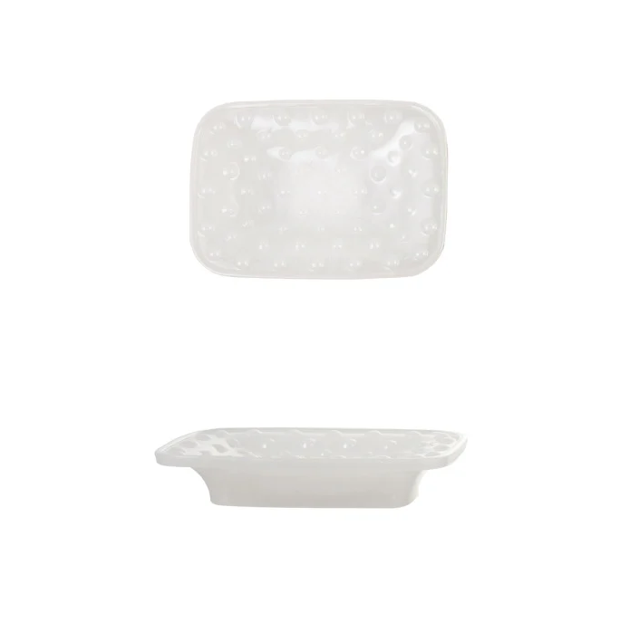 White Translucent Glass Soap Dish