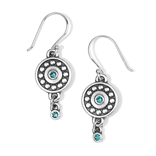 Pebble Dot Medali Reversible French Wire Earrings December-Zircon